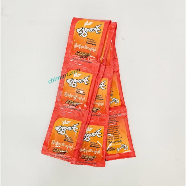 Shwe Tayaw  Nourishing Organic Shampoo Packets 12 Pcs (​ရွှေတ​ရော် ​ခေါင်း​လျှော်ရည် အထုတ်)