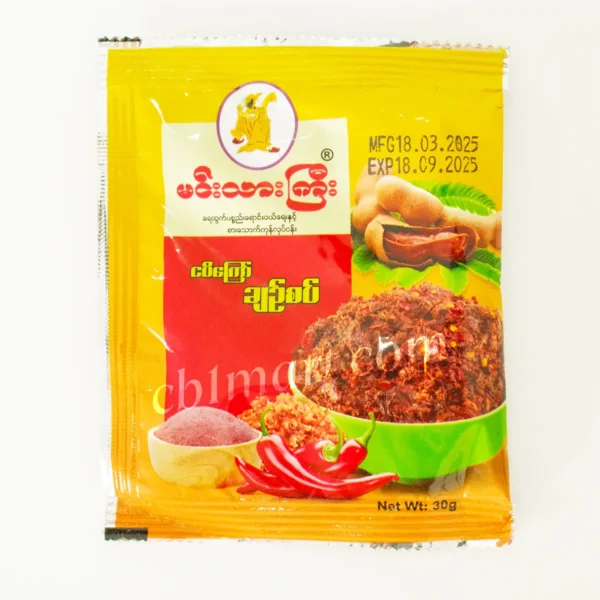 Min Thar Gyi Fried Fish Sauce Sour & Spicy မင်းသားကြီး ငပိ​ကြော်ချဥ်စပ် (30g)